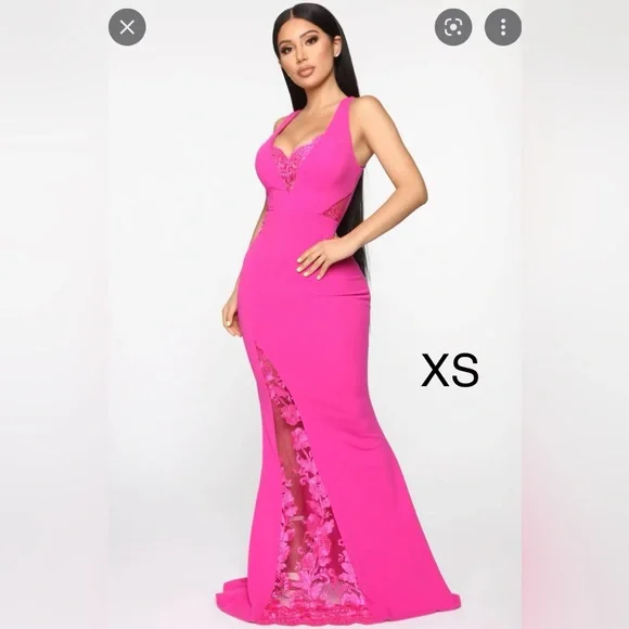 Fashion Nova- Pretty flawless lace cut out maxi dress